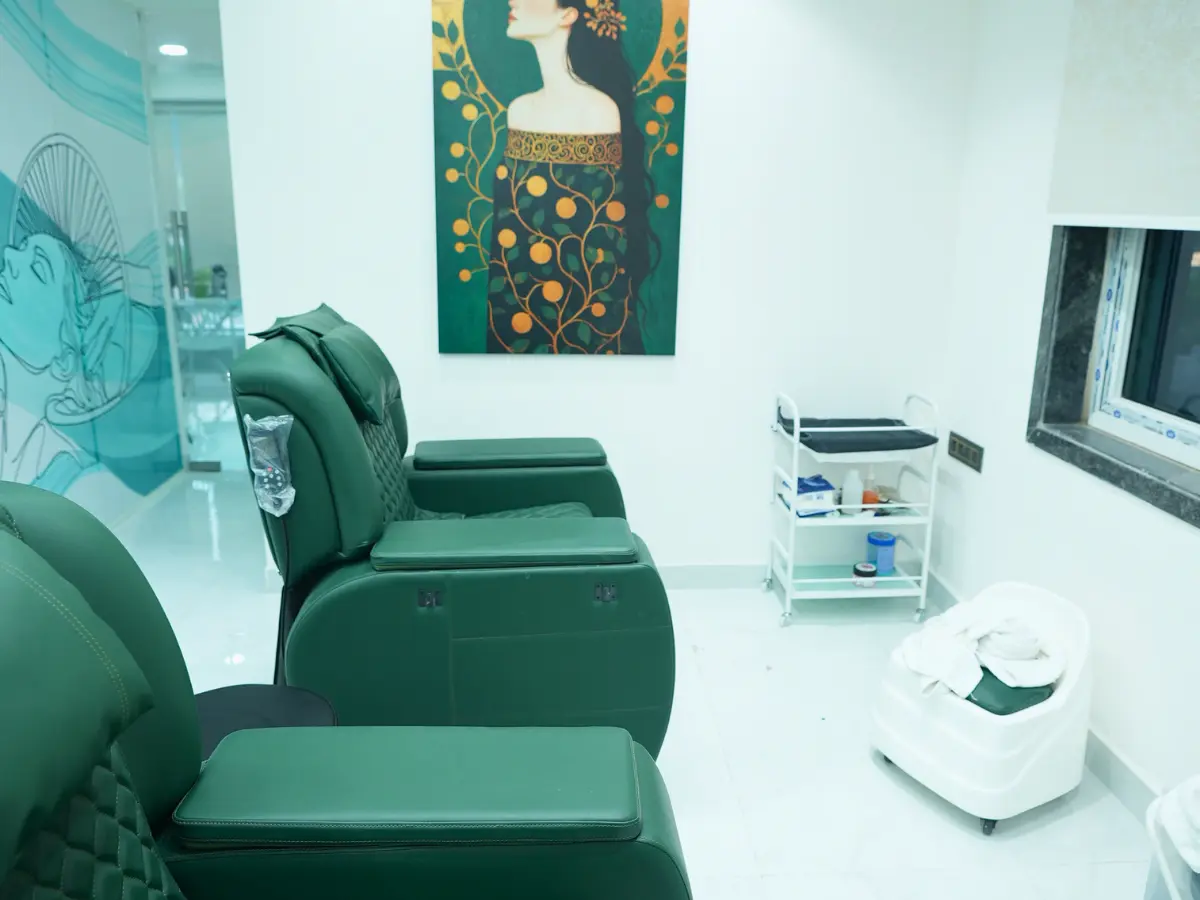 Treatment room with recliner chairs at Showness clinic Hyderabad
