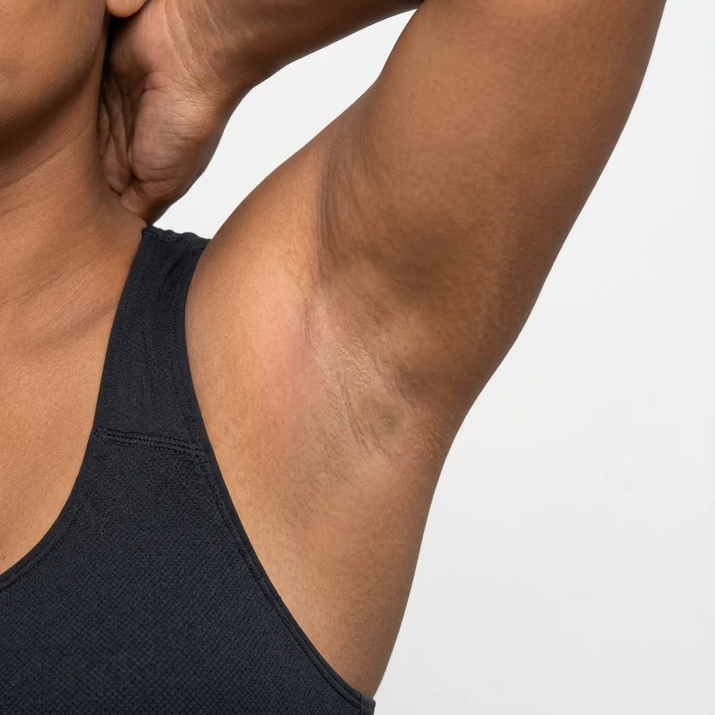 Smooth calm underarm skin after laser hair removal